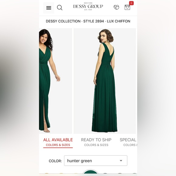 Dessy Collection Bridesmaid Dress (Hunter Green) - Picture 3 of 3